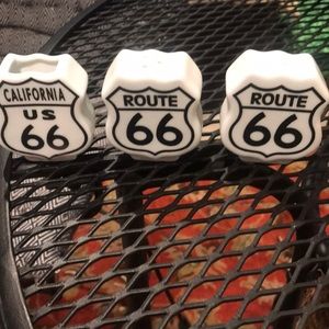 Route 66 Salt & Pepper & Toothpick Holder